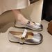 Flat Single Shoes Women's Spring Mary Jane Shoes French Gentle Style Evening Shoes Small Leather Shoes Beanie Shoes_vogvips.com