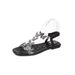 New Open Toed Women's Sandals, Plus Size, Flat Bottomed, Bow Sandals, European And American Style, Beach Square Toe Sandals With Toe Covers_vogvips.com