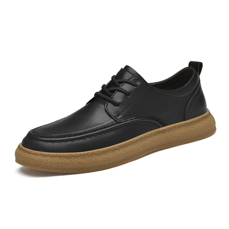 Men's Casual Board Shoes High Cowhide Surface Beef Tendon Sole White Shoes Sports Men's Shoes_vogvips.com