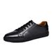 First Layer Cowhide Men's Shoes Breathable Little White Shoes Men's Plaid White Board Shoes Casual_vogvips.com