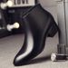 European Warm Series Winter Men Short Genuine Pointed Toe High Top Leather Fleece Lined Boots Height Increasing Men's Shoes_vogvips.com