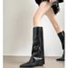 Genuine ~ Versatile Patent Leather Booties Over-the-Knee Long Pointed Toe High Wedge Heel Hot Girl Riding Boots_vogvips.com