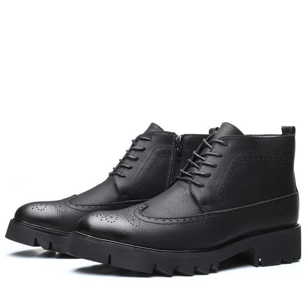 New Leather Spring Men's Shoes High-top Men's Heightening Tooling Martin Boots_vogvips.com