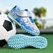 Kids Youth Men’S Football Boots Football Shoes SAIBI New Seamless Flyknit Children's Student Velcro Low-Top Studded Soccer Shoes_vogvips.com