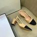 In-Stock Genuine Leather New-Style Women's Spring Shoes, Versatile Color-Blocked High-Heeled Closed-Toe Sandals With_vogvips.com