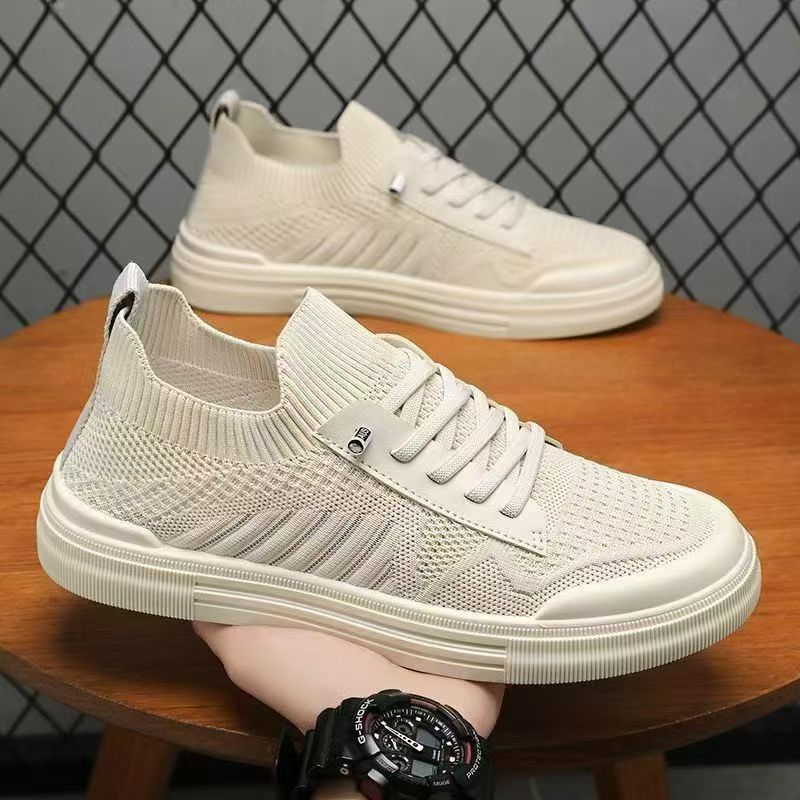 New Men's , Breathable And Lightweight, Summer Korean Style, Soft Sole, Versatile Casual Old Beijing Fly-knit Mesh_vogvips.com