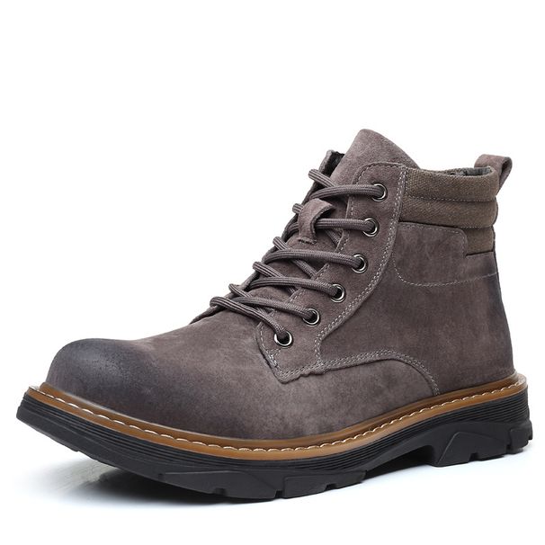 European Warm Series Martin Men High Top British Style Genuine Suede Versatile Work Winter Cotton Shoes Men's Leather Boots_vogvips.com