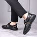 First-layer Cowhide Sandals Middle-aged Men, Genuine Leather Summer Breathable Velcro Shoes For Dads, Hollow Design,_vogvips.com