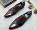Euro Step Large Brogue Business Men's Color Block Pointed Toe British Leather Wedding Shoes Size 38-48_vogvips.com