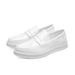 Suitable For All Seasons White For Men Casual Slip-On Patent Leather Shiny Thick Sole Loafers Moccasins Men's Photography Wedding Dress Shoes_vogvips.com