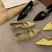 Chuyuji Spring Autumn New Style Pointed Toe Side Cutout Slip-On Thin Heel Women's Shoes With One-Strap Buckle For_vogvips.com