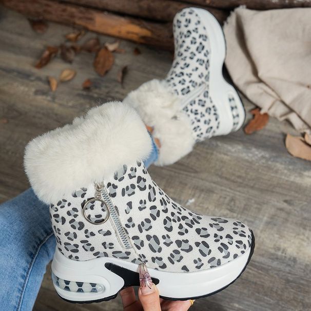 Women's Shoes Winter Snow Boots With Faux Fur Lining, Slip-Resistant Rubber Sole, Round Toe, And Side Zipper For Warmth And Comfort_vogvips.com