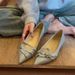 Sheepskin Version Of The Design Sense Of Niche New Pointed Ruffled Rim Shallow Mouth Leather Stirrups Versatile 2025 Spring And Summer New_vogvips.com