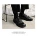 ShoeVault Beijiang Wolf Buckle Matte Leather British Style Lace-up Ins Trend Sole Men's Trendy Four Seasons Derby Shoes_vogvips.com