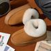 Autumn And Winter New Plush Heel Cotton Shoes Warm Thick Sole Solid Color Couple Home Outdoor Comfortable Snow Boots For_vogvips.com
