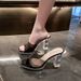 Pole Dancing Thick Heel Sandals Catwalk High Heels Nightclub Sexy Waterproof Platform Transparent Crystal Fish Mouth Slippers_vogvips.com