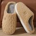 2025 New Cotton Women's Winter Home Furnishings Indoor Thick Bottom Warm Grid Plush Slippers For Men_vogvips.com
