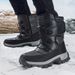 Waterproof Snow Boots For Men And Women, Thick Cotton Shoes With Added Fleece, Outdoor Cold Resistant And Warm Boots_vogvips.com