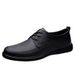 Loafers Men's Leather Shoes Soft Sole Lace-Up Dress Men's Shoes Wind Round Head Lace-Up Casual Shoes Work Shoes_vogvips.com