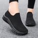 Women's Shoes Soft-soled Casual Shoes Fly-woven Breathable Mesh Shoes One-pedal Single Shoes Lightweight Mother Shoes_vogvips.com