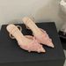 French-style Petal-covered Mules Women, 2025 Summer New Korean Version Versatile Pointed-toe Stiletto High-heeled Shoes_vogvips.com