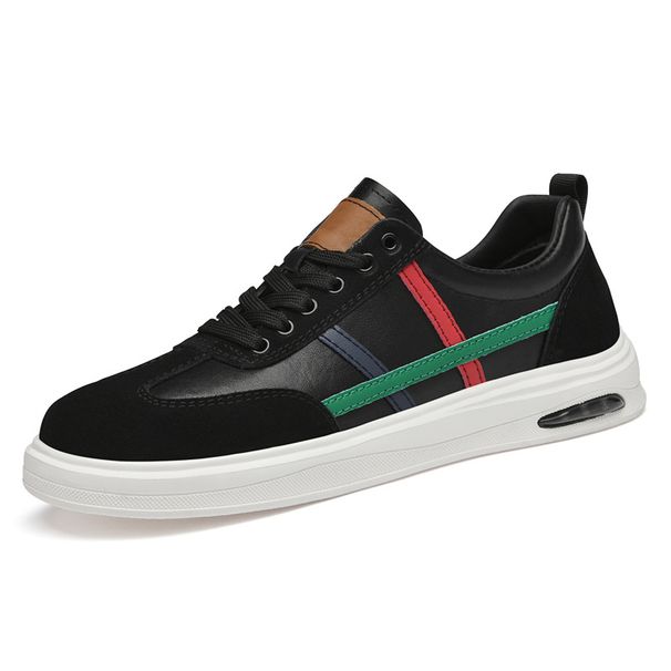 Men's Leather Round Head Sports Casual Shoes Board Shoes Student Running Shoes Boys White Shoes_vogvips.com
