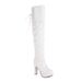 2023 Autumn Winter Slimming Personality Versatile Wrinkled Round Toe Super High Heel Patent Leather Long Tube_vogvips.com