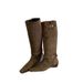 2025 Niche Fashion Pleated Belt Buckle Slimming Over-the-Knee Wedge Long Western Cowboy Boots For Women_vogvips.com