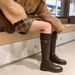 Women's Round Toe Buckle Detail Riding Boots Mid Heel Chunky Heel Knee High Boots With Side Zipper Great For Showing Off Long Legs_vogvips.com