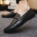 2025 New Personalized British Social Welfare Black Summer Breathable Trendy Shoes, Step On Men's Shoes_vogvips.com