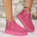 Women's Winter Snow Boots With Thick Sole & Faux Fur Lining - Warm Slip-On Round Toe Casual Shoes For Cold Weather (Black, Brown, Beige, Gray)_vogvips.com