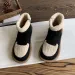 Women's Fahshion Boots:Anti Slip Snow Suede Short Boots 2024 New Trendy Flat Bottom Winter Warm,Apricot/Black,Free_vogvips.com