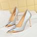Elegant Satin High Heels For Women Pointed Toe Evening Party Shoes With Metallic Accents Comfortable Rubber Sole_vogvips.com