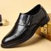Spring Men's Leather Pointed Toe Lace-up Business Youth Black Formal British Korean Style Wedding Trend Shoes_vogvips.com