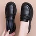 Mom Shoes Medium And Small Leather Shoes Women's Soft Sole Non-slip Flat Sole Soft Leather Loafers One Pedal_vogvips.com