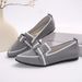 Skinny, Pointed, Plus Size 43 Flat Sole Single For Women. , One Foot Butterfly Bow, Casual And Breathable Women's_vogvips.com