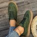 Retro Fashionable Breathable Running Canvas Casual Shoes Spring And Autumn Round Toe Red Women S Flat Sneakers_vogvips.com