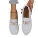 Plus Size Loafers 2025 Spring New Round Toe Metal Buckle Comfortable Slip-On Shoes For Women_vogvips.com