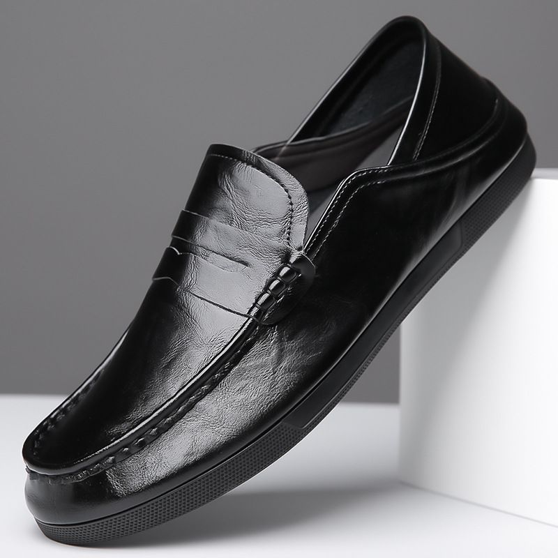 Men's 2025 New Model High-End Gentleman British Style Trendy Loafers Breathable Soft Surface Business Leather Shoes_vogvips.com