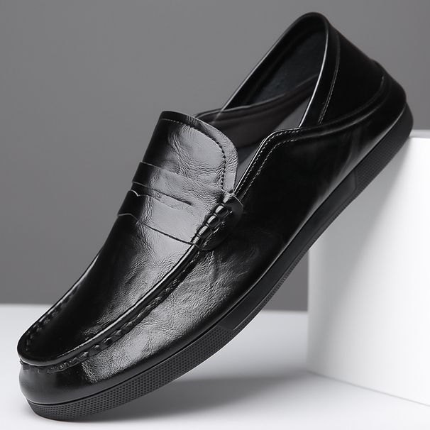 Men's 2025 New Model High-End Gentleman British Style Trendy Loafers Breathable Soft Surface Business Leather Shoes_vogvips.com