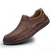 Men's Slip-On Genuine Leather Loafers, Soft Sole, Casual, Non-Slip, Large Size 47-48_vogvips.com