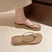 2025 New Beach Slippers For Women Summer Fashion Outdoor Thick Sole Wedge Toe Post Sandals With Rhinestones_vogvips.com