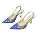 In-stock European And American Mesh Rhinestone Closed-toe Sandals, French-style Elegant Foreign Trade Shoes, Pointed-toe_vogvips.com