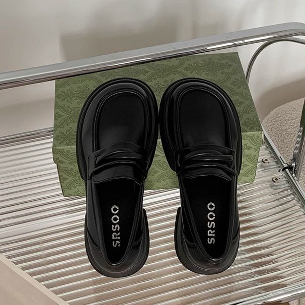 Small Leather Shoes Women's Jk With Skirt Loafers Platform Women's Shoes_vogvips.com