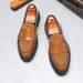 Fashion Men's Casual Leather Shoes Men Classic British Style Monk Loafers Mens Slip-on Thick Sole Heightened Shoe Patchwork_vogvips.com