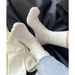 Postpartum Socks, Men's And Women's Medium Length Pure Cotton Socks, Summer Thin Style Ins Trend Black And White Solid Color Stacked Socks_vogvips.com