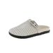 2026 New Summer Low-Heel Women's Slippers, Mesh Hollow Design, Breathable, Comfortable, Solid Color, Simple And Elegant,_vogvips.com