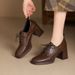 New Square-toed Lace-up Leather Deep-cut Shoes, 2025 Vintage Style, Autumn British-style High-heeled Women's Shoes_vogvips.com