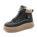 1178225343@qq.com KT2811 New 2024 Autumn Winter Korean Style Fleece-Lined Women's Mid-Cut Color Block Warm Cotton Shoes Casual Snow Boots_vogvips.com