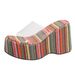 Women’s Shoes Large Size Thick Bottom Wedge Heel Flip Flops Women's Colorful Striped Wedge Heel Cloth Beach Sandals Slippers_vogvips.com
